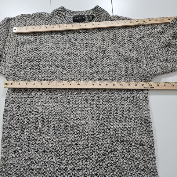 Profilo Sport Sweater Mens XL Marled Beige LS Crew Neck Wool Blend Preppy VTG - Picture 4 of 15